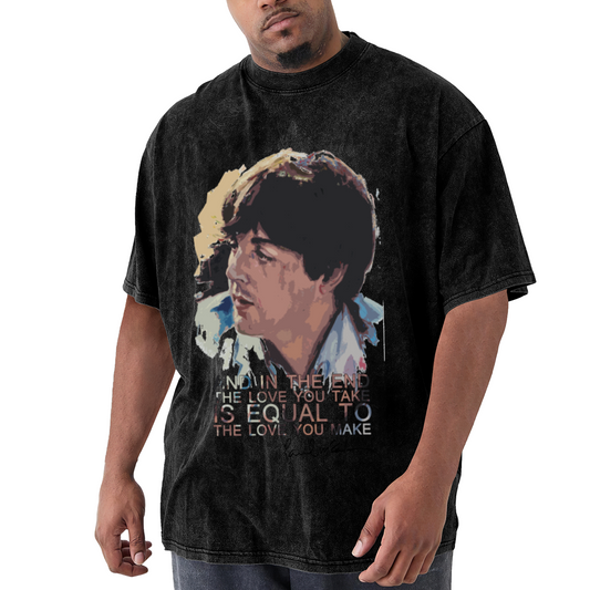 Paul McCartney The Love You Take Is Equal To The Love You Make Retro Portrait T-Shirt