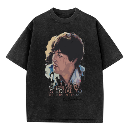 Paul McCartney The Love You Take Is Equal To The Love You Make Retro Portrait T-Shirt