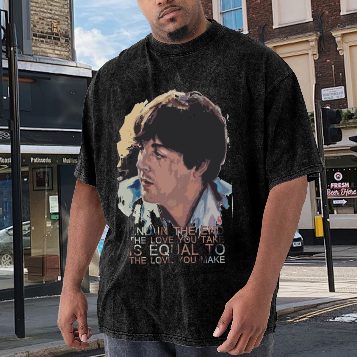Paul McCartney The Love You Take Is Equal To The Love You Make Retro Portrait T-Shirt