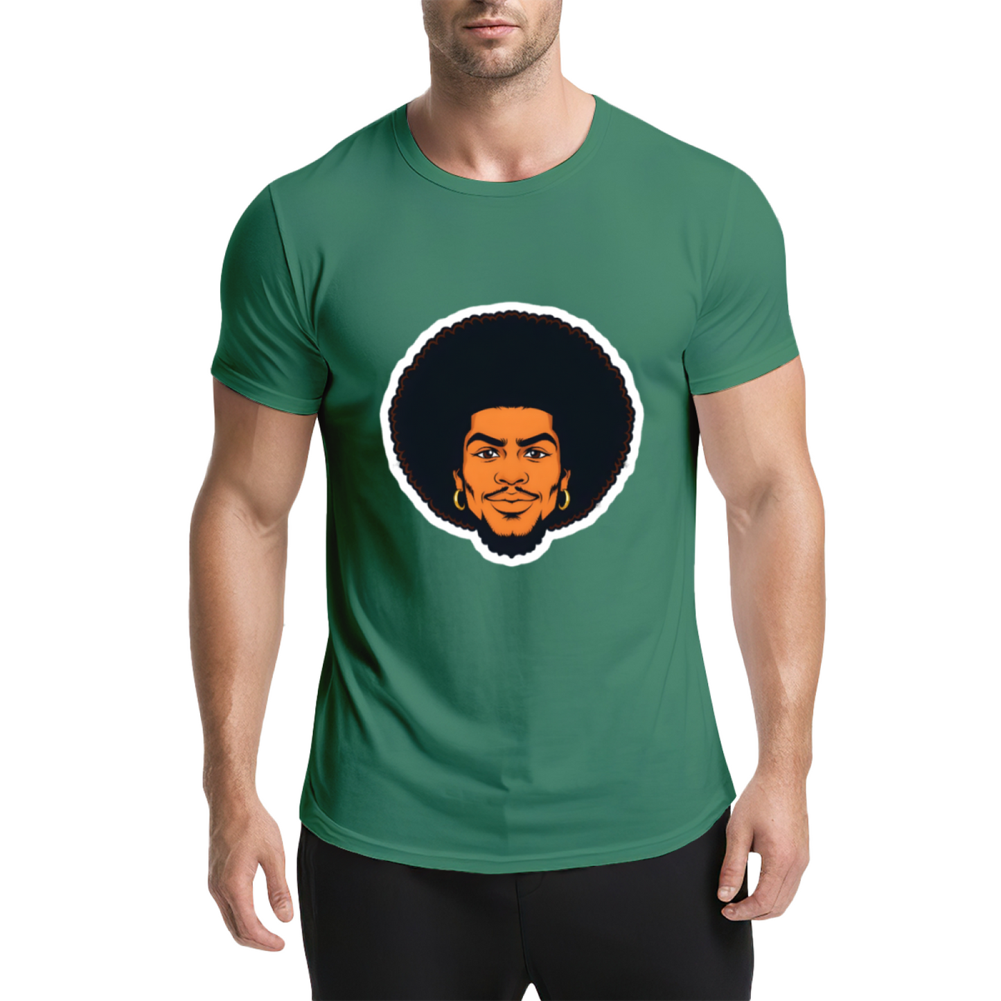 Vintage Afro Black Portrait Dark Navy Tee, Retro 90s Hip Hop Oversized Shirt