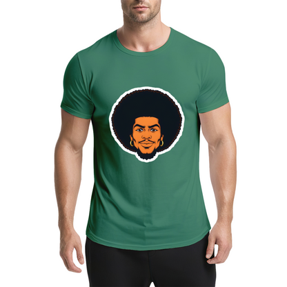 Vintage Afro Black Portrait Dark Navy Tee, Retro 90s Hip Hop Oversized Shirt