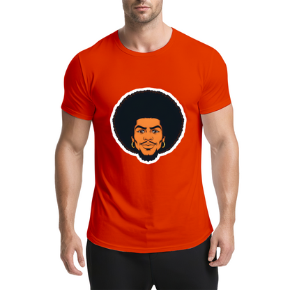 Vintage Afro Black Portrait Dark Navy Tee, Retro 90s Hip Hop Oversized Shirt