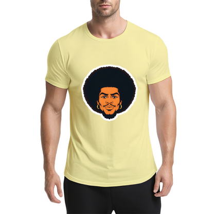 Vintage Afro Black Portrait Dark Navy Tee, Retro 90s Hip Hop Oversized Shirt
