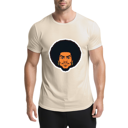 Vintage Afro Black Portrait Dark Navy Tee, Retro 90s Hip Hop Oversized Shirt