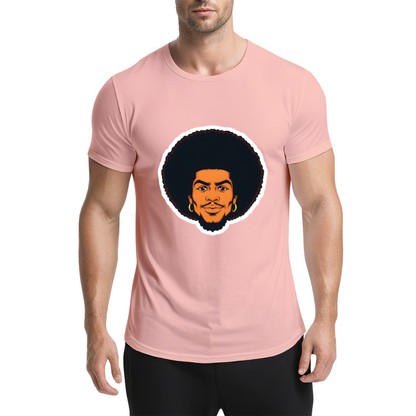 Vintage Afro Black Portrait Dark Navy Tee, Retro 90s Hip Hop Oversized Shirt