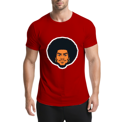 Vintage Afro Black Portrait Dark Navy Tee, Retro 90s Hip Hop Oversized Shirt