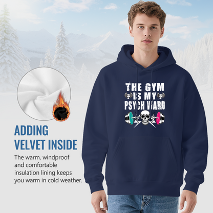 The Gym Is My Psych Ward Workout Cozy Navy Hoodie, Fitness Top