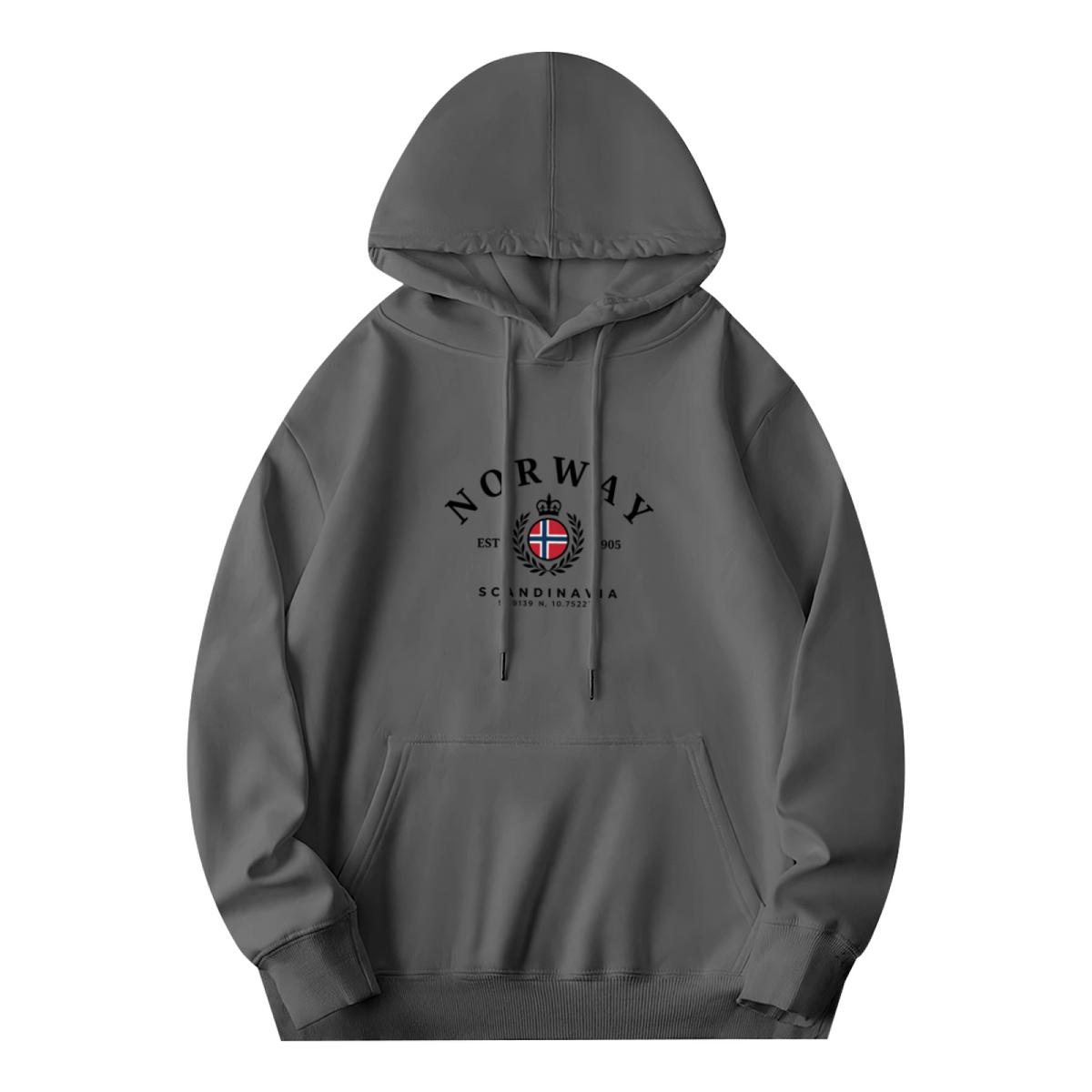 Norway Scandinavia Vintage Logo Dark Gray Hoodie