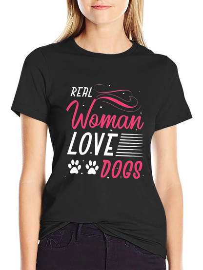 Real Women Love Dogs Graphic Tee - Black
