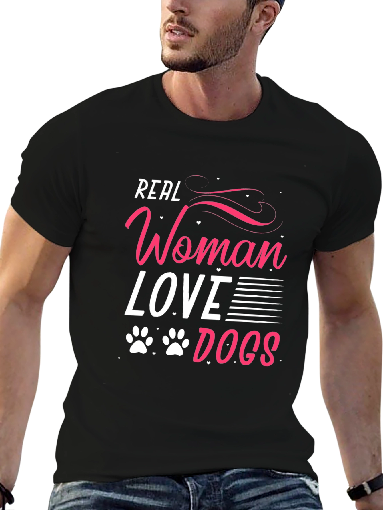 Real Women Love Dogs Graphic Tee - Black