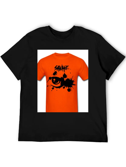 Savage Graphic Tee - Edgy Orange T-Shirt