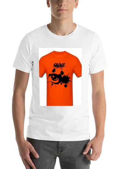 Savage Graphic Tee - Edgy Orange T-Shirt