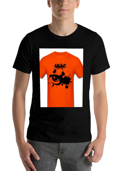 Savage Graphic Tee - Edgy Orange T-Shirt