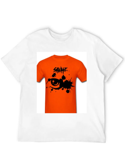Savage Graphic Tee - Edgy Orange T-Shirt
