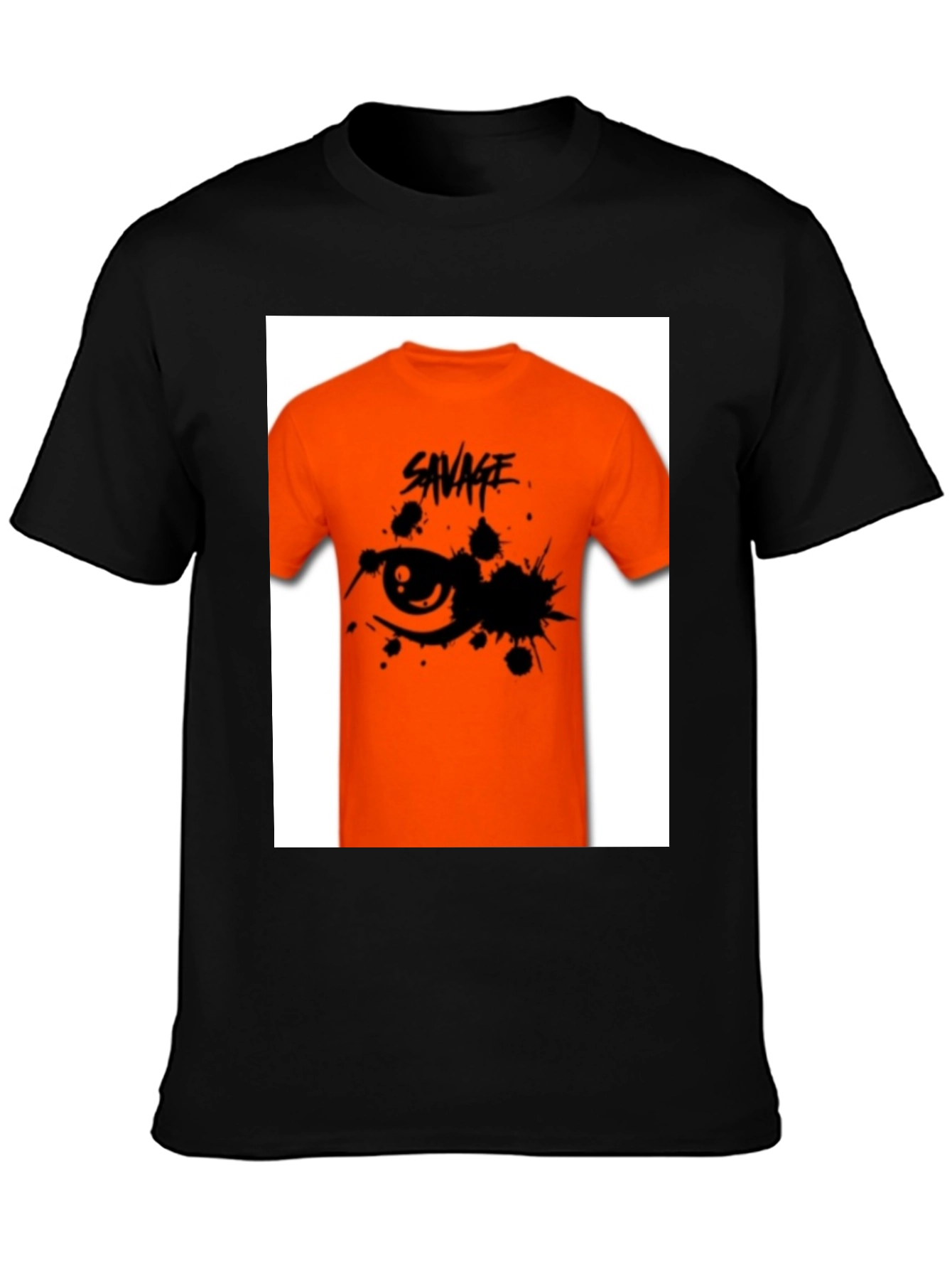 Savage Graphic Tee - Edgy Orange T-Shirt