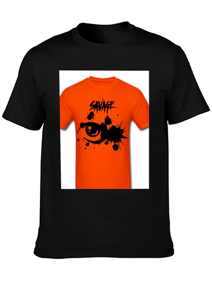 Savage Graphic Tee - Edgy Orange T-Shirt