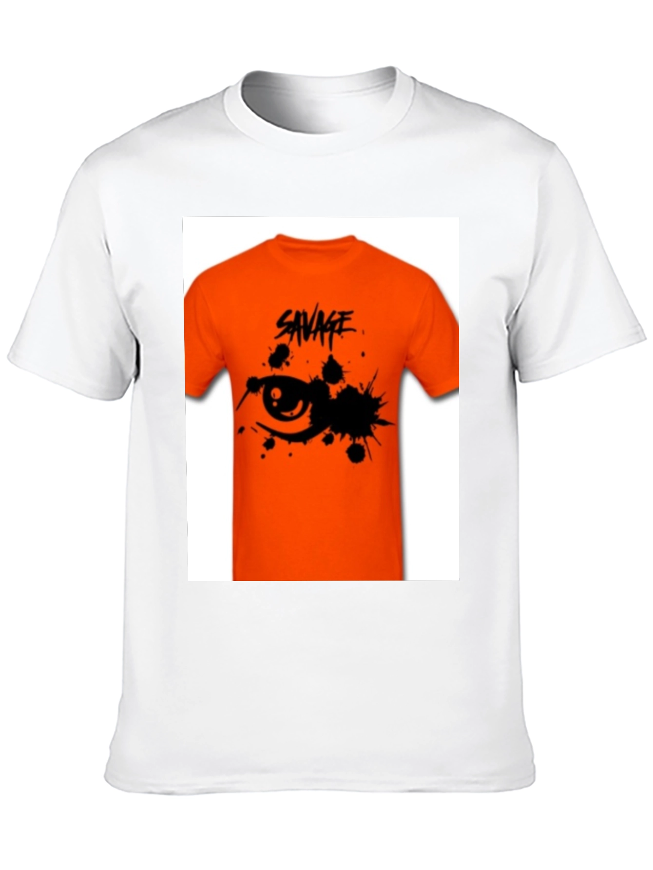 Savage Graphic Tee - Edgy Orange T-Shirt