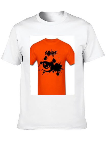 Savage Graphic Tee - Edgy Orange T-Shirt