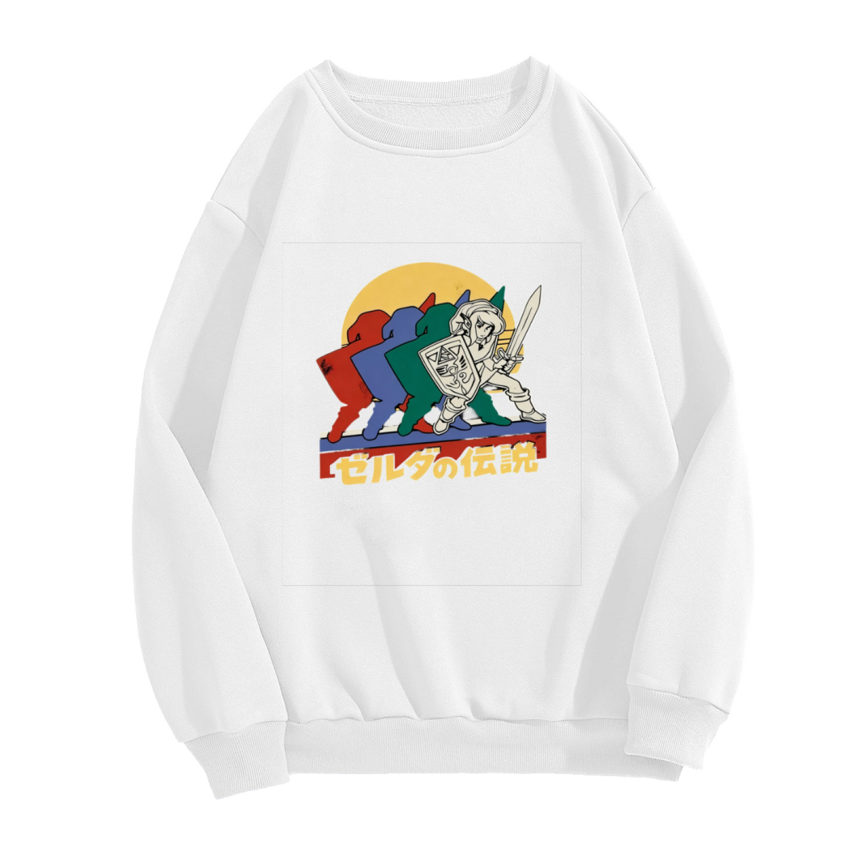 Retro Japanese Style Fantasy Adventure Game Hero Crewneck Sweatshirt
