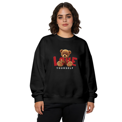 Teddy Bear Love Yourself Self?Care Theme Crewneck Sweatshirt
