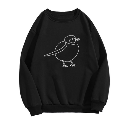 Minimal One?Line Art Bird Casual Graphic Crewneck Sweatshirt
