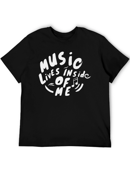 Music Inside Me Graphic Tee - Black Cotton T-Shirt