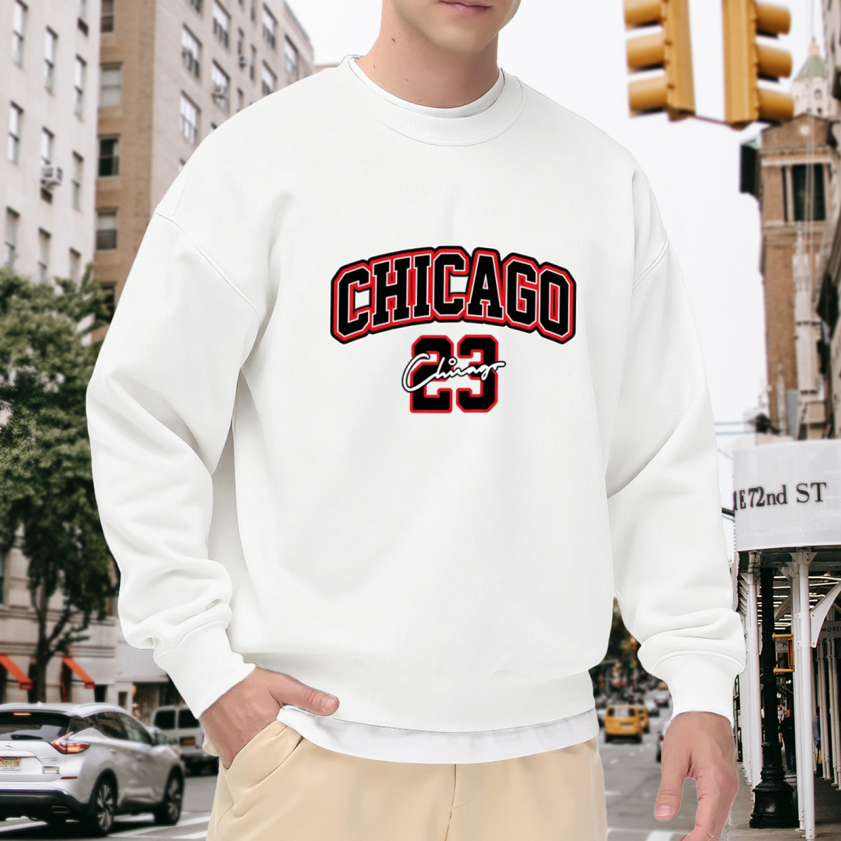 Chicago 23 Basketball Retro Varsity Crewneck Sweatshirt