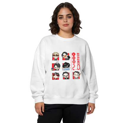 Black Rooster Vintage Illustration Statement Crewneck Sweatshirt