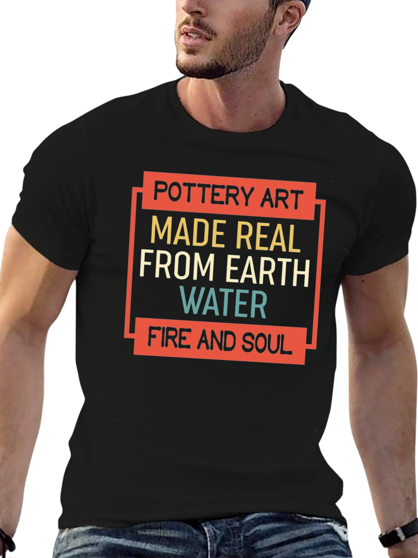 Pottery Art T-Shirt - Earth Water Fire & Soul