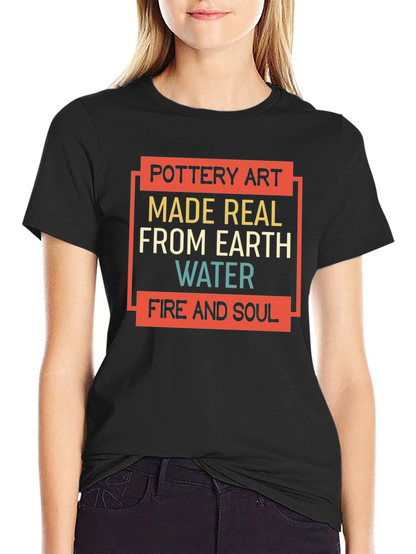 Pottery Art T-Shirt - Earth Water Fire & Soul