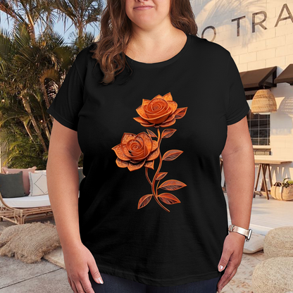 Frosty Blue Crystal Rose Cool Aesthetic T-Shirt