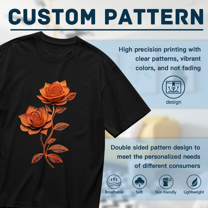 Frosty Blue Crystal Rose Cool Aesthetic T-Shirt