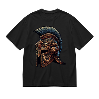 Men's Ornate Roman Spartan Warrior Helmet Retro Graphic T-Shirt