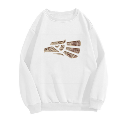 Vintage Tribal Eagle Head Art Graphic Crewneck Sweatshirt
