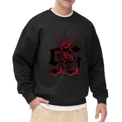 The Boston Blood Drip Red Rose Graphic Sweatshirt