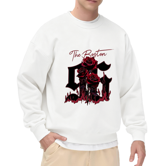 The Boston Blood Drip Red Rose Graphic Sweatshirt