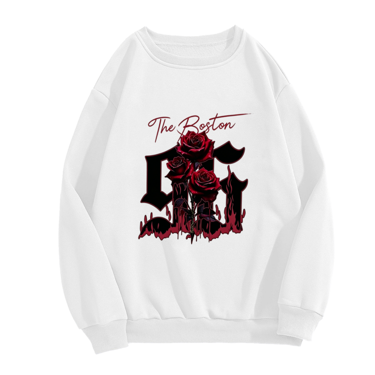 The Boston Blood Drip Red Rose Graphic Sweatshirt