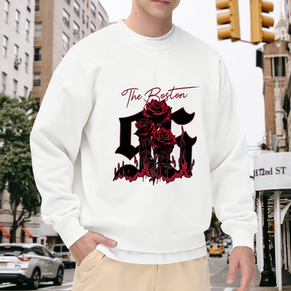 The Boston Blood Drip Red Rose Graphic Sweatshirt