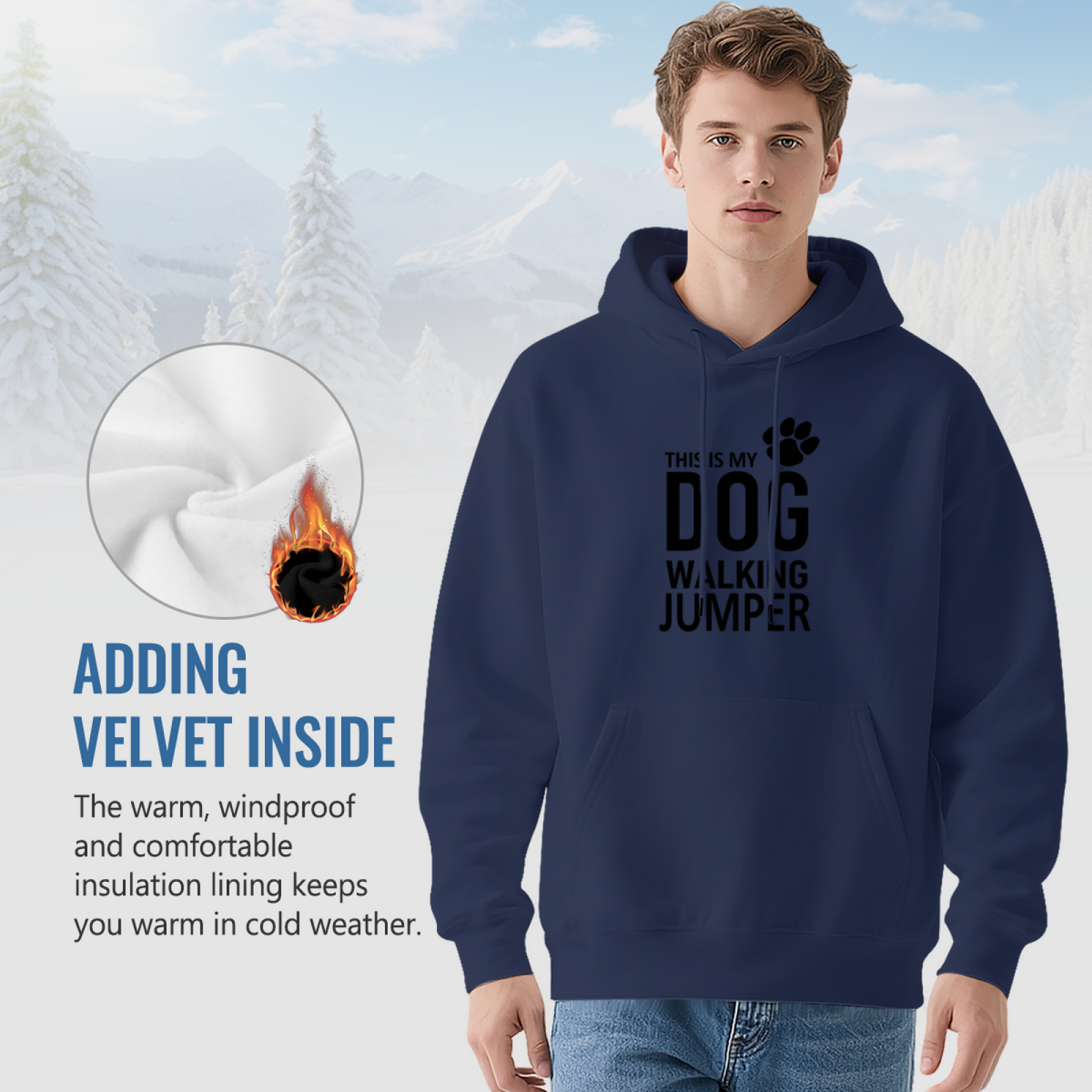 Dog Walking Theme Statement Graphic Hoodie