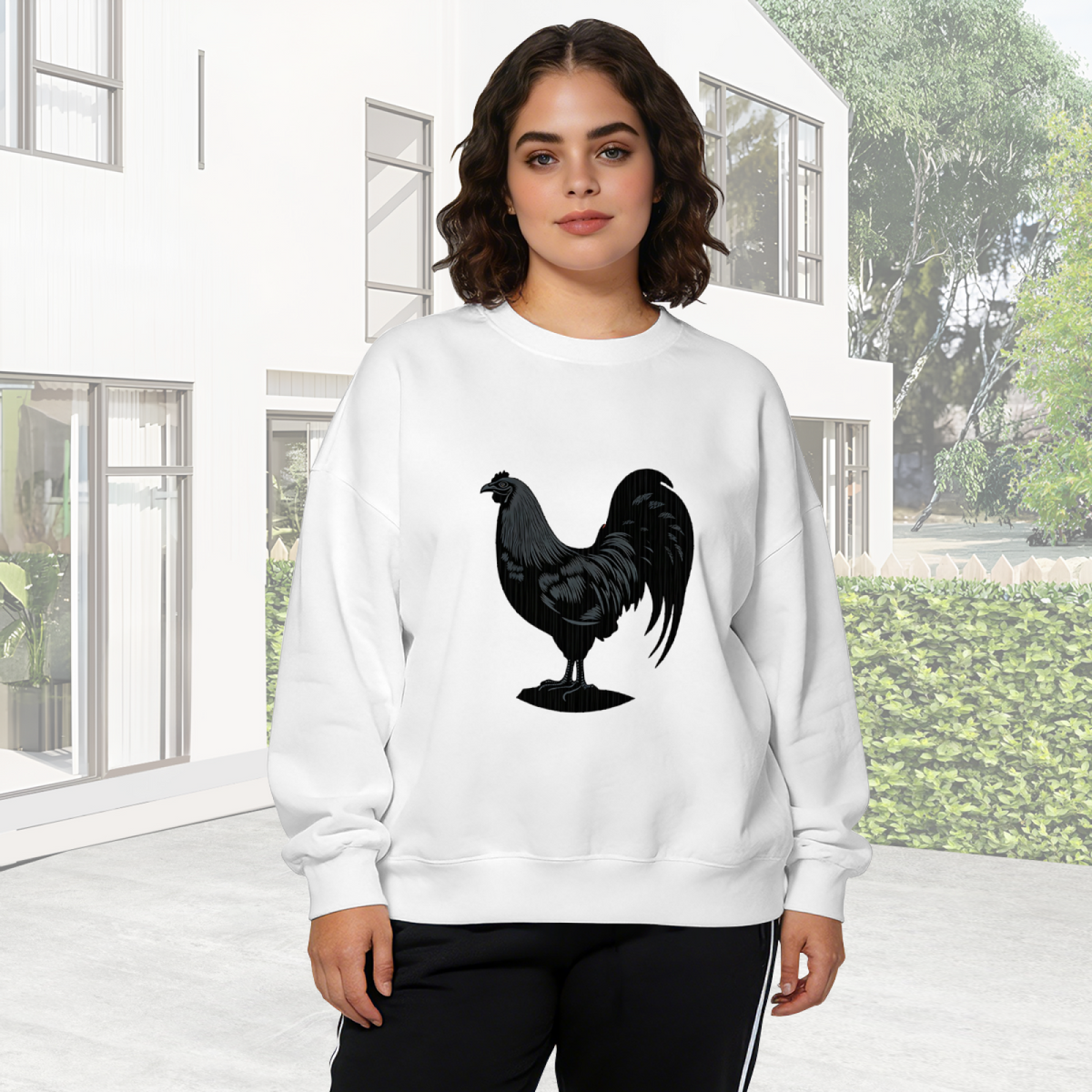 The Firstfruit Cartoon Boy & Fruit Fun Graphic Crewneck Sweatshirt