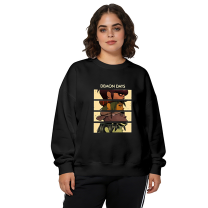 Vibrant Mexican Day Of The Dead Collage Crewneck Sweatshirt | Colorful Folk Art Top