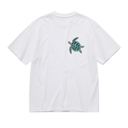 Emerald Green Rose & Glowing Butterfly Art Tee