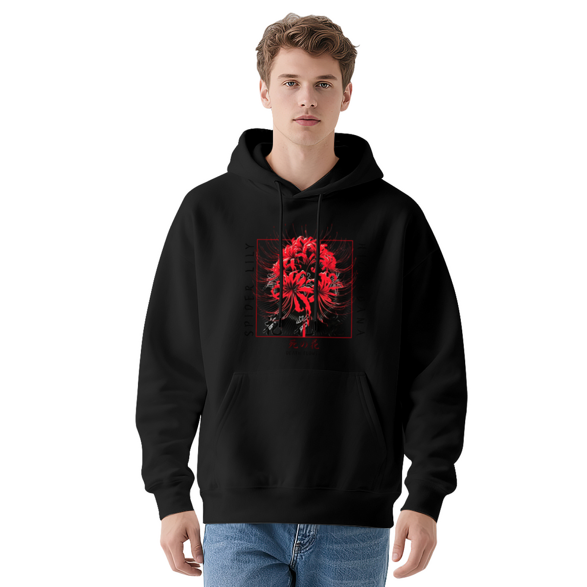 Mysterious Red Spider Lily Art White Hoodie