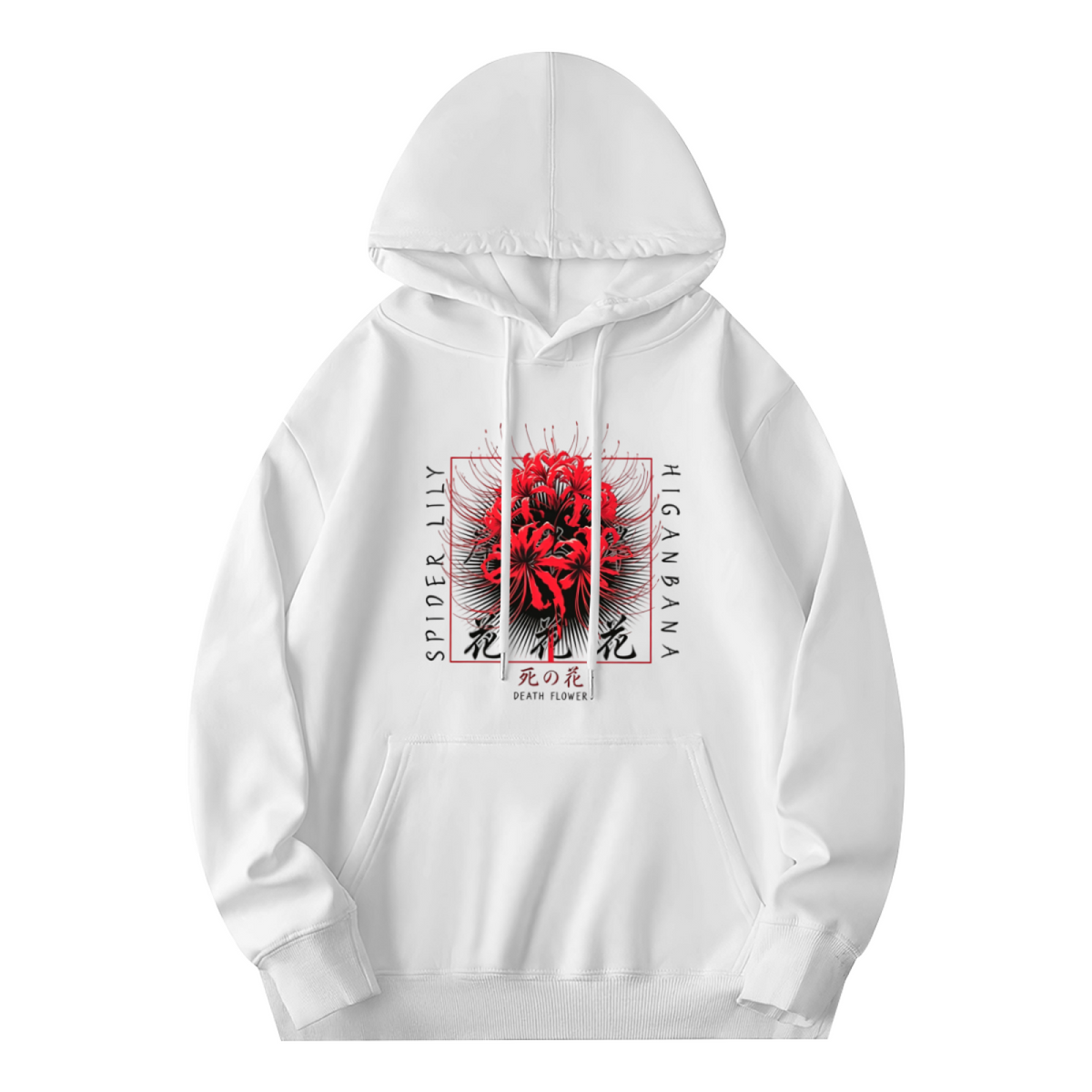 Mysterious Red Spider Lily Art White Hoodie