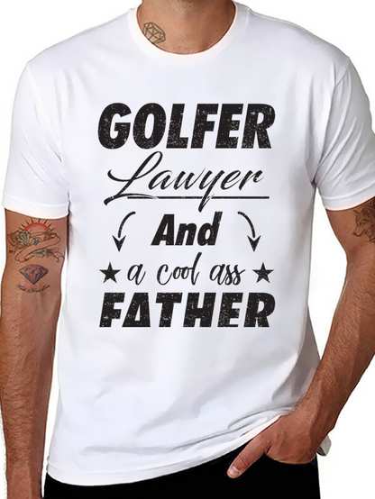 Golfer Lawyer Father Black T-Shirt