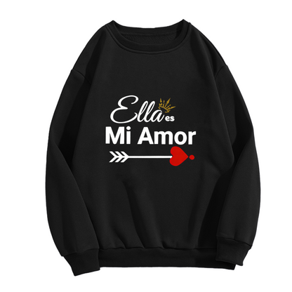 Ella Es Mi Amor Spanish Love Arrow?Heart Graphic Crewneck Sweatshirt
