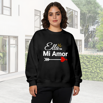 Ella Es Mi Amor Spanish Love Arrow?Heart Graphic Crewneck Sweatshirt