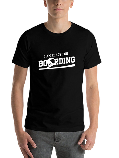 Ready to Boarding Black Graphic Tee