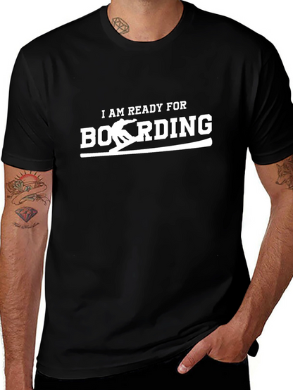 Ready to Boarding Black Graphic Tee