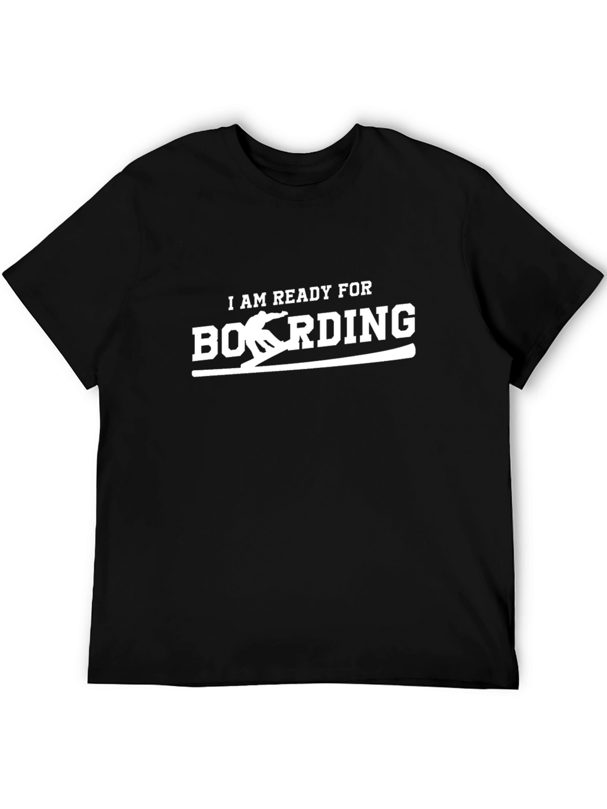 Ready to Boarding Black Graphic Tee